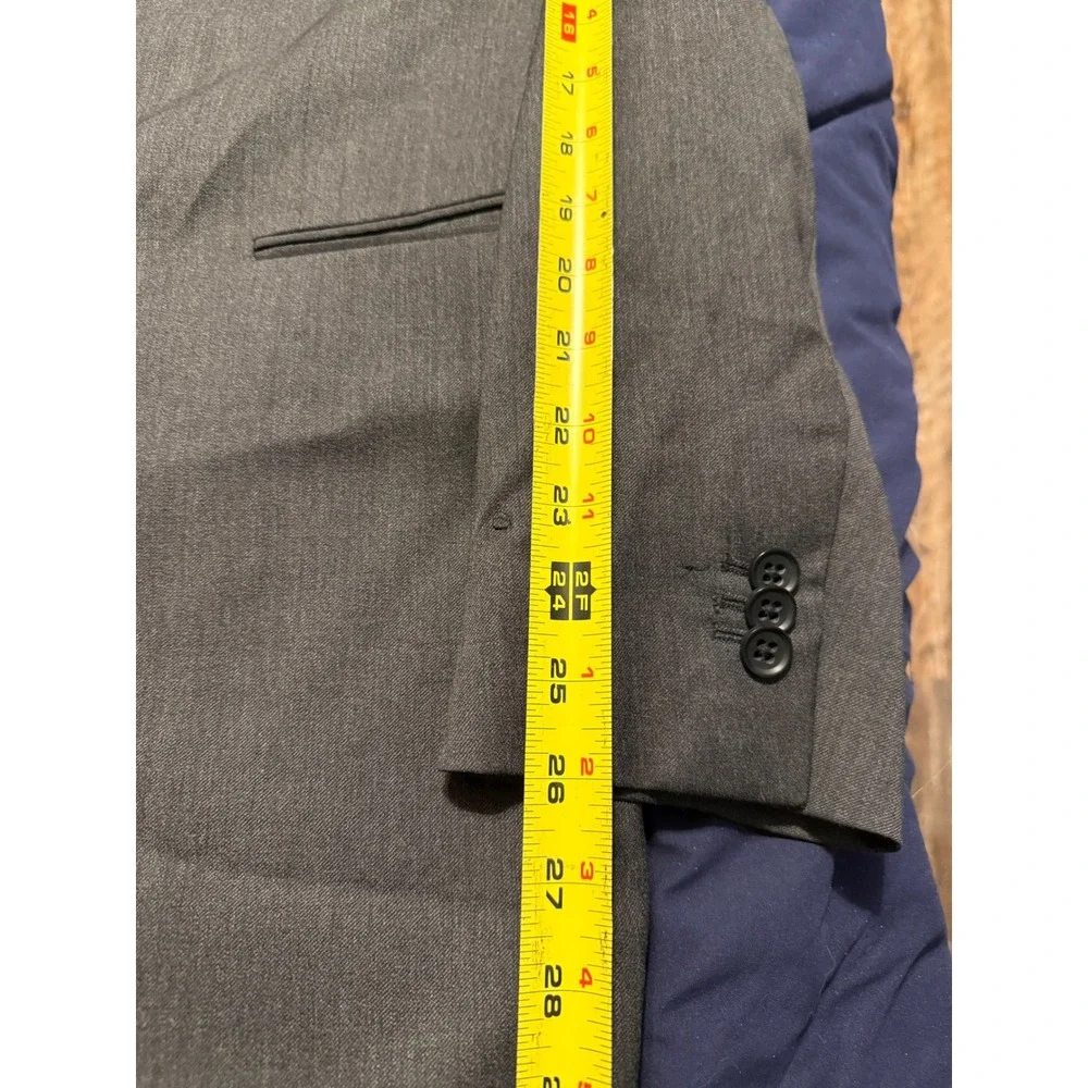 Banana Republic Mens 42R Grey Tailored Fit Italian Wool Blazer Cerruti Fabric